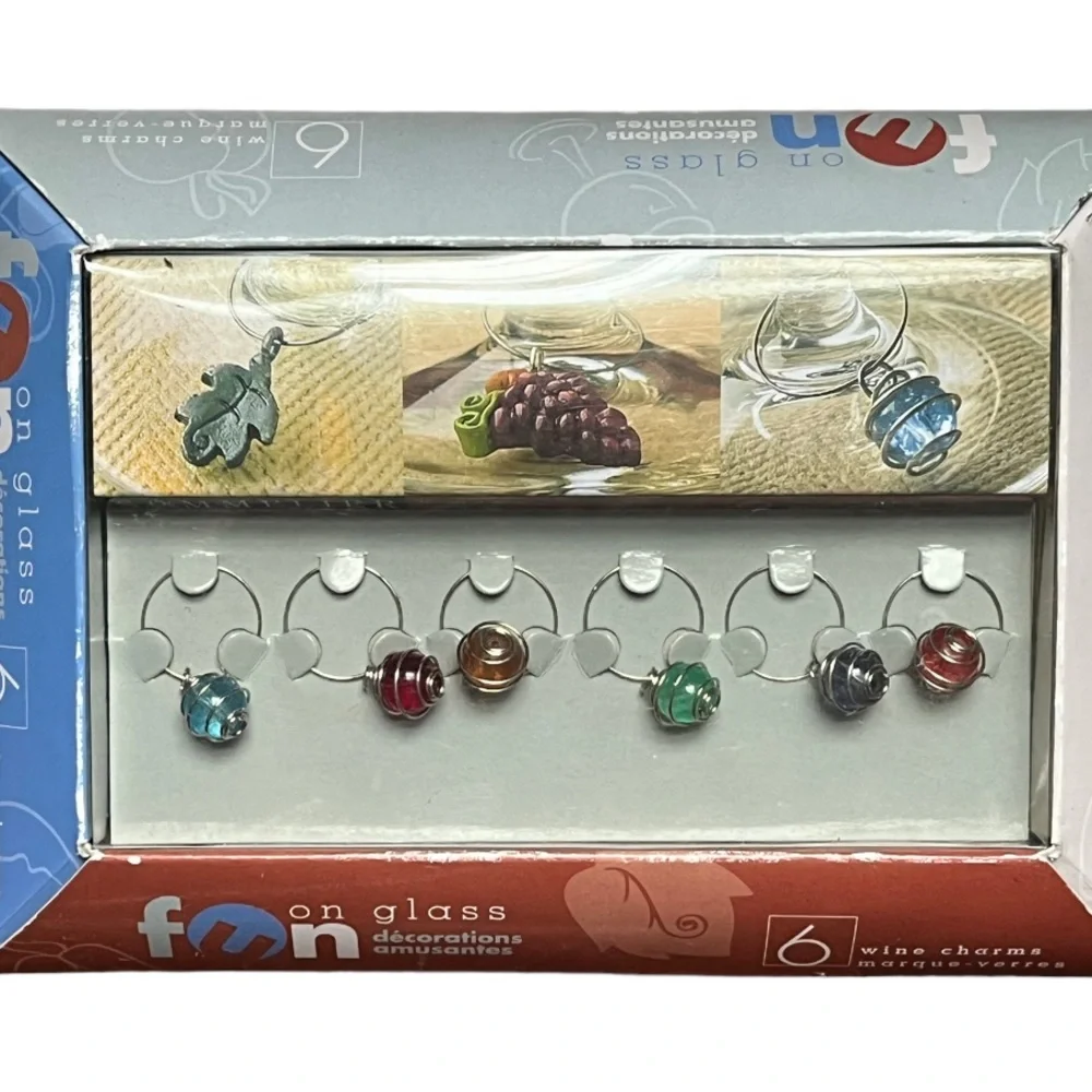 Fun on Glass Wine Charms Wound Wire NEW